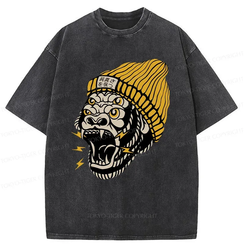 Tokyo-Tiger Howler Monkey Washed T-Shirt