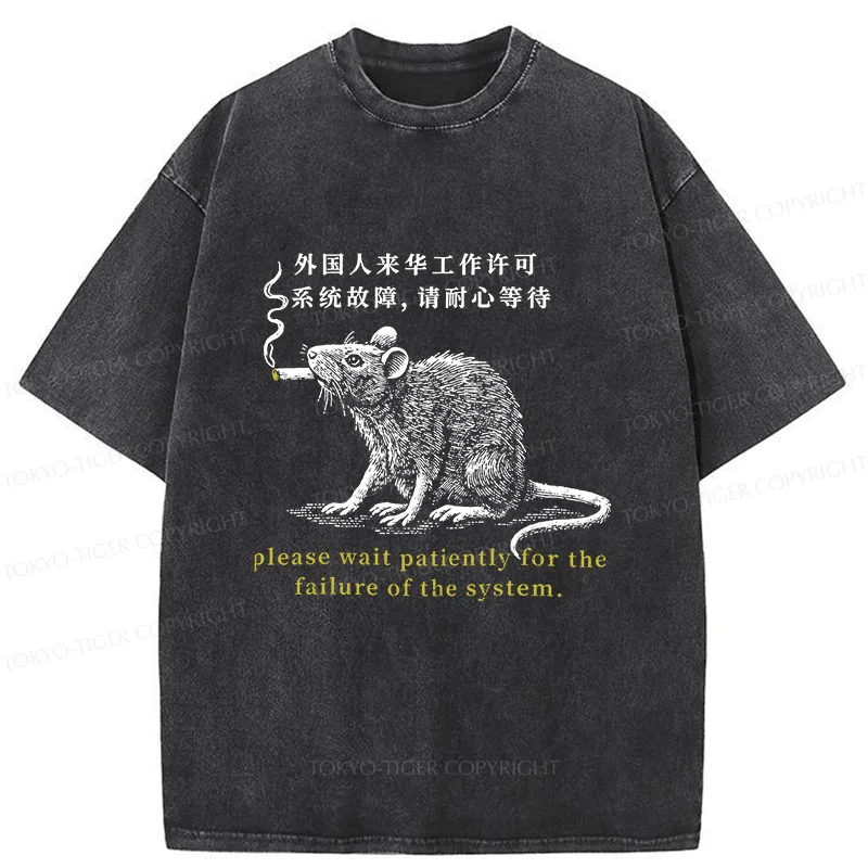 Tokyo-Tiger Travel Permit Washed T-Shirt