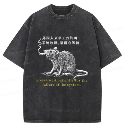 Tokyo-Tiger Travel Permit Washed T-Shirt
