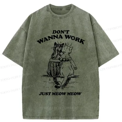 Tokyo-Tiger Cats Hugging Each Other Washed T-Shirt