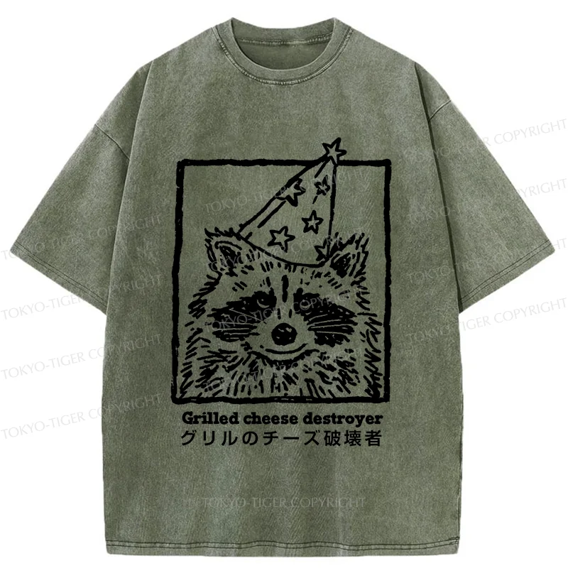 Tokyo-Tiger Cute Destroyer Washed T-Shirt
