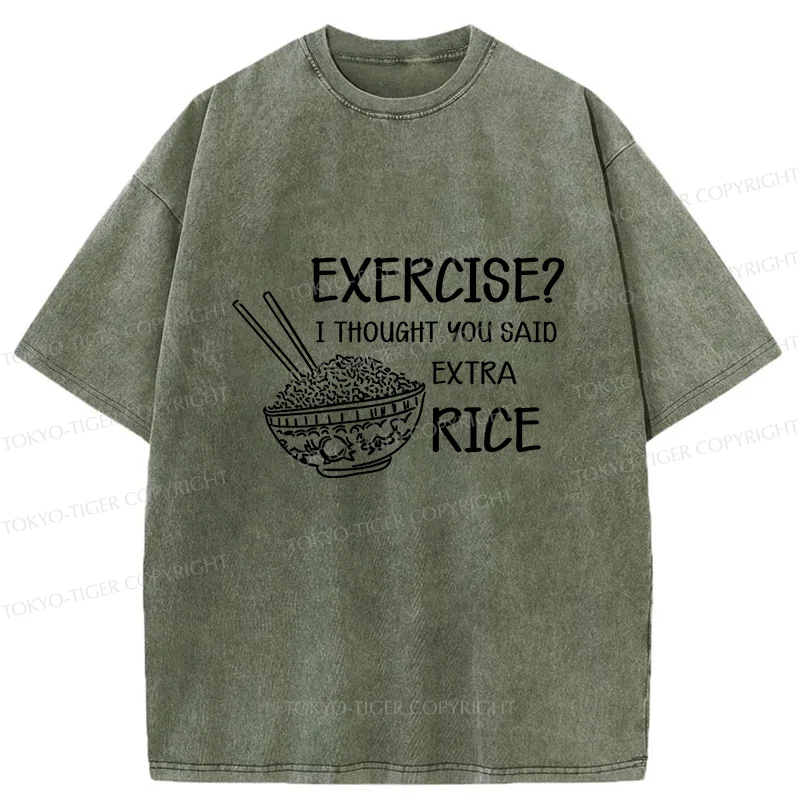 Tokyo-Tiger Exercise Or Extra Rice Washed T-Shirt