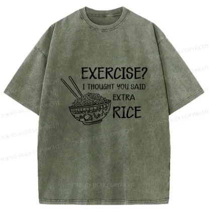 Tokyo-Tiger Exercise Or Extra Rice Washed T-Shirt