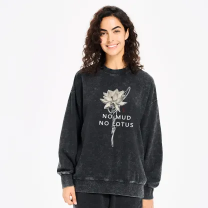 Tokyo-Tiger Japanese Zen Lotus Washed Sweatshirt