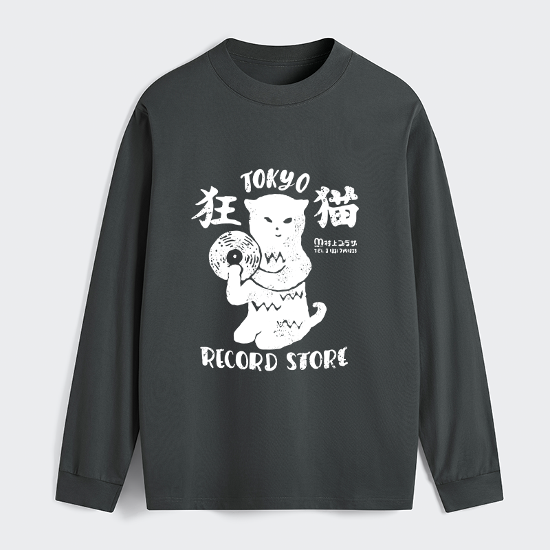 Tokyo-Tiger Tokyo Record Store Cat CD Classic Long Sleeve T-Shirt