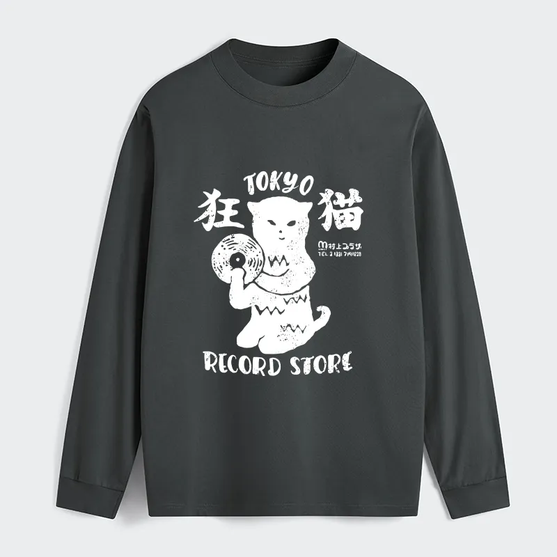 Tokyo-Tiger Tokyo Record Store Cat CD Classic Long Sleeve T-Shirt
