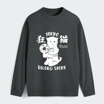 Tokyo-Tiger Tokyo Record Store Cat CD Classic Long Sleeve T-Shirt