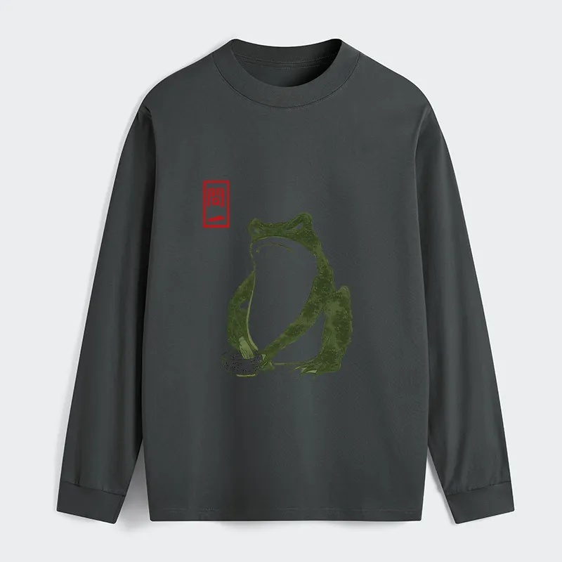 Tokyo-Tiger Woodblock Print Frog Classic Long Sleeve T-Shirt