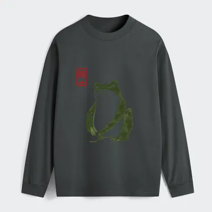 Tokyo-Tiger Woodblock Print Frog Classic Long Sleeve T-Shirt