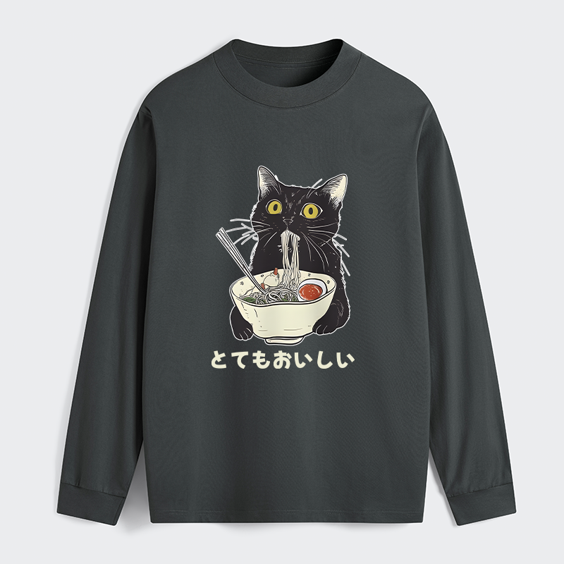 Tokyo-Tiger Cats Eat Ramen Noodles Classic Long Sleeve T-Shirt