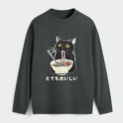 Tokyo-Tiger Cats Eat Ramen Noodles Classic Long Sleeve T-Shirt