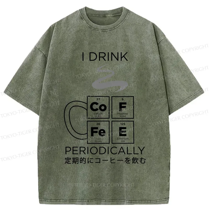 Tokyo-Tiger Coffee Elements Washed T-Shirt