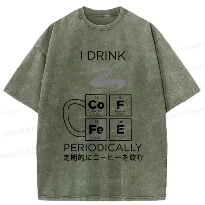 Tokyo-Tiger Coffee Elements Washed T-Shirt