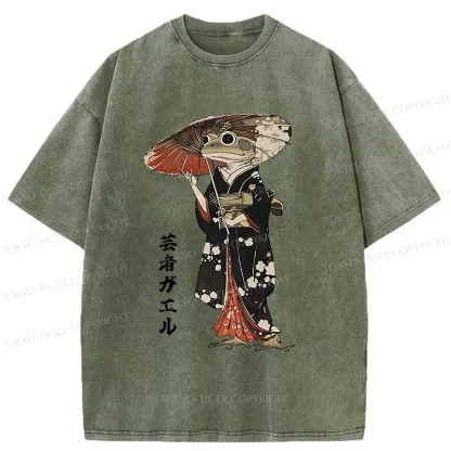 Tokyo-Tiger Geisha Frog Washed T-Shirt