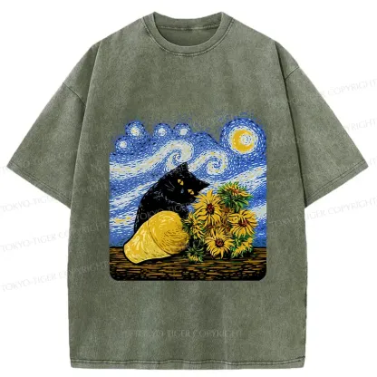 Tokyo-Tiger Cat Knocked Over The Vase Washed T-Shirt