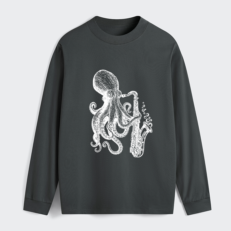 Tokyo-Tiger Octopus Playing Saxophone Classic Long Sleeve T-Shirt