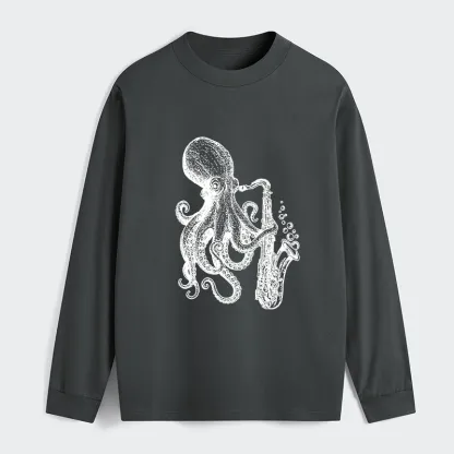 Tokyo-Tiger Octopus Playing Saxophone Classic Long Sleeve T-Shirt