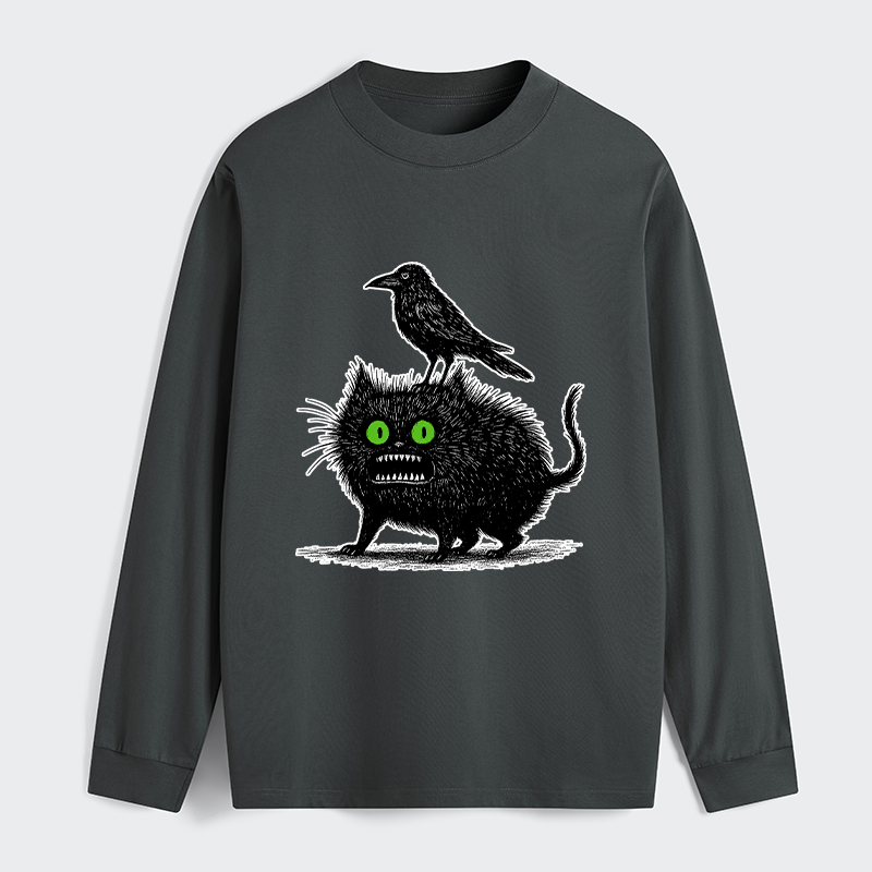 Tokyo-Tiger Crow And Black Cat Long Sleeve T-Shirt