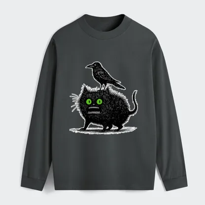 Tokyo-Tiger Crow And Black Cat Long Sleeve T-Shirt