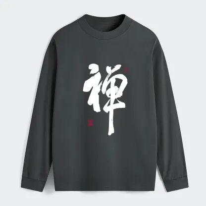 Tokyo-Tiger Japanese Zen Kanji Long Sleeve T-Shirt