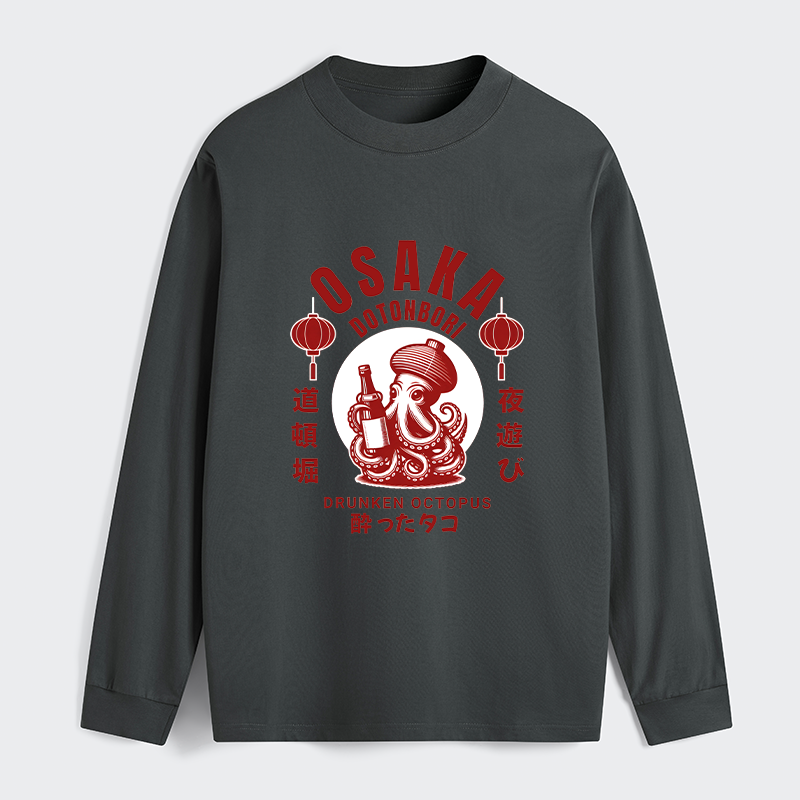 Tokyo-Tiger Retro Osaka Octopus Long Sleeve T-Shirt
