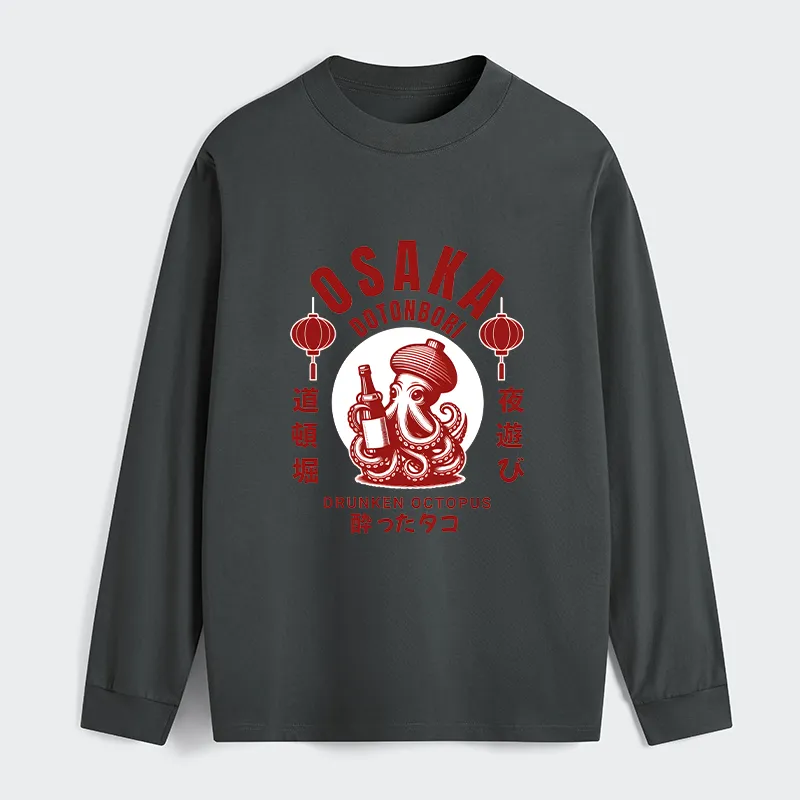 Tokyo-Tiger Retro Osaka Octopus Long Sleeve T-Shirt