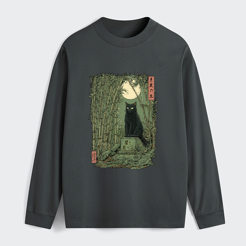 Tokyo-Tiger Black Cat In The Bamboo Forest Classic Long Sleeve T-Shirt