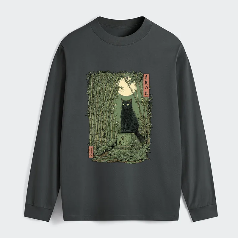 Tokyo-Tiger Black Cat In The Bamboo Forest Classic Long Sleeve T-Shirt