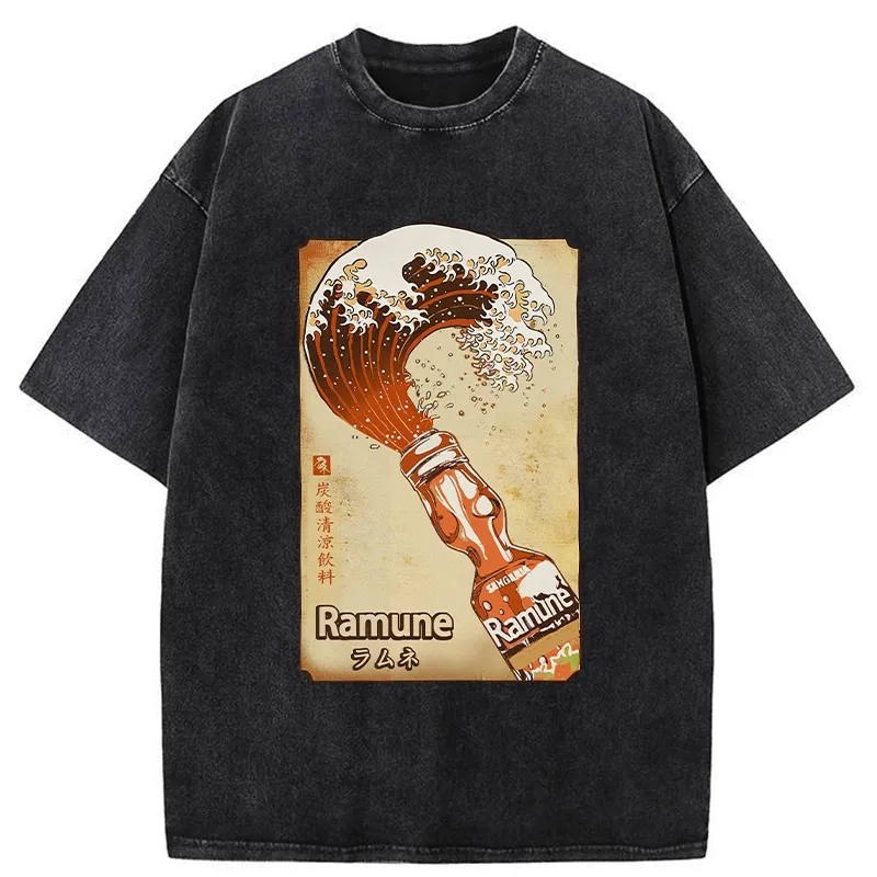 Tokyo-Tiger Japanese Ramune Soda Washed T-Shirt