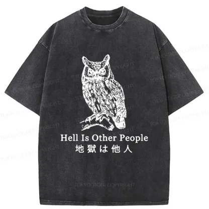 Tokyo-Tiger Hell Is Other People Washed T-Shirt