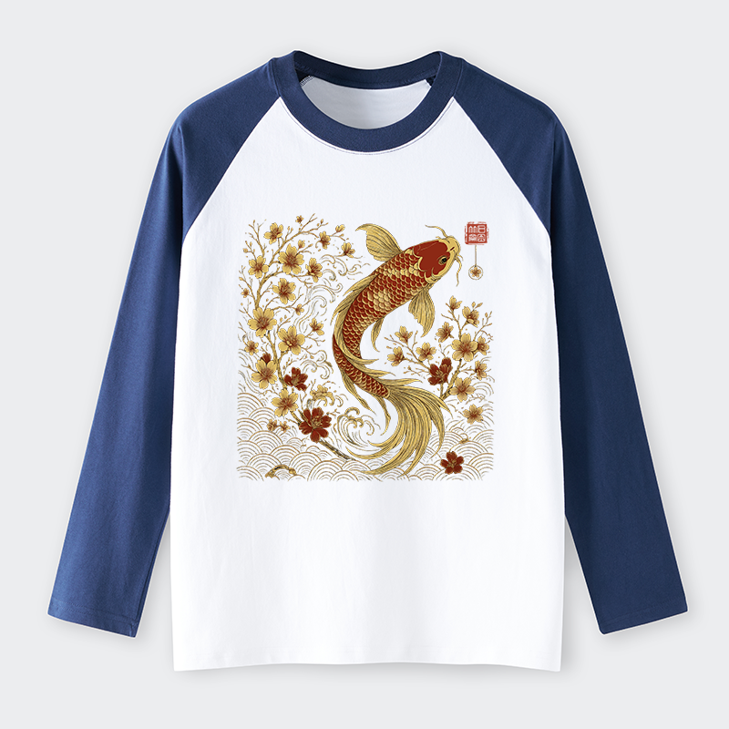 Tokyo-Tiger Vintage Sakura And Koi long sleeve T-shirt