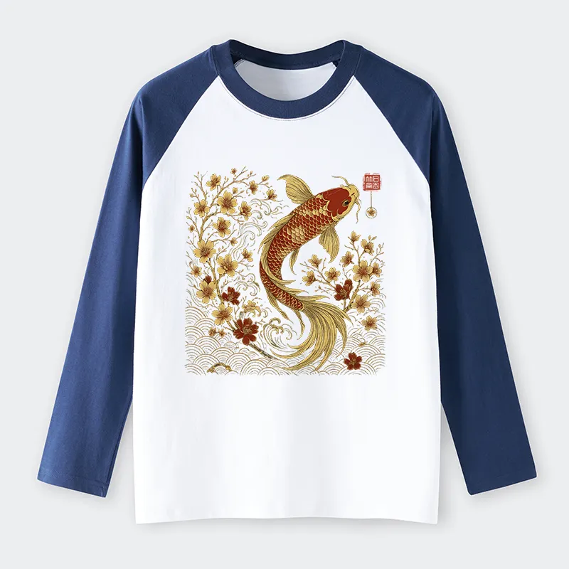 Tokyo-Tiger Vintage Sakura And Koi long sleeve T-shirt