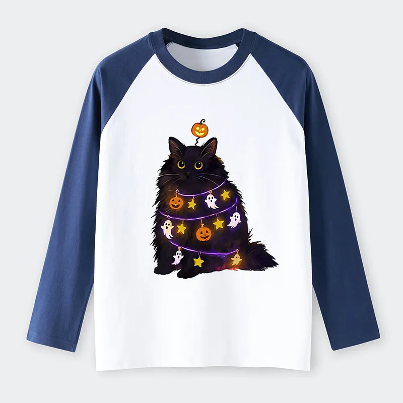 Tokyo-Tiger Halloween Cat Raglan Long Sleeve T-shirt