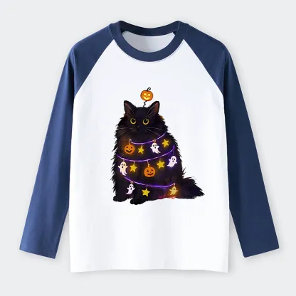 Tokyo-Tiger Halloween Cat Raglan Long Sleeve T-shirt