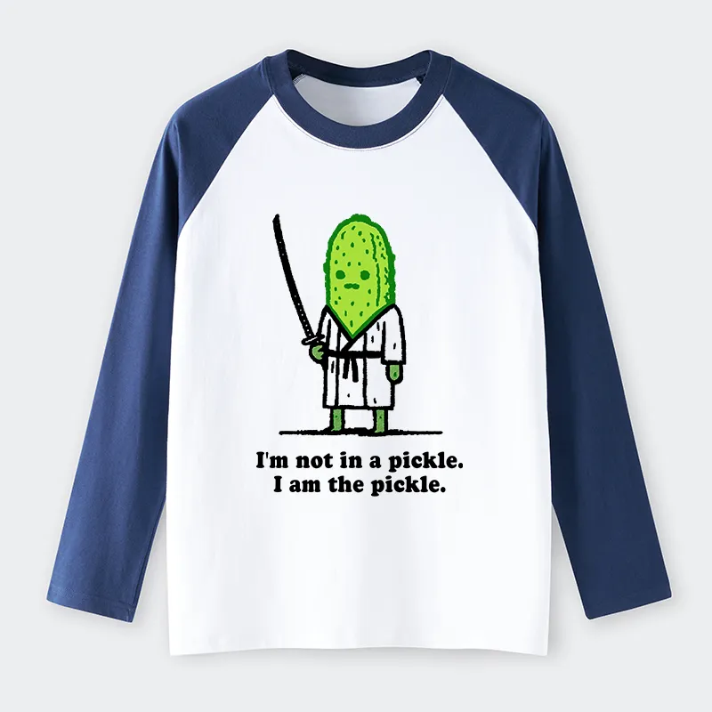 Tokyo-Tiger Funny Cucumber Samurai Raglan Long Sleeve T-shirt