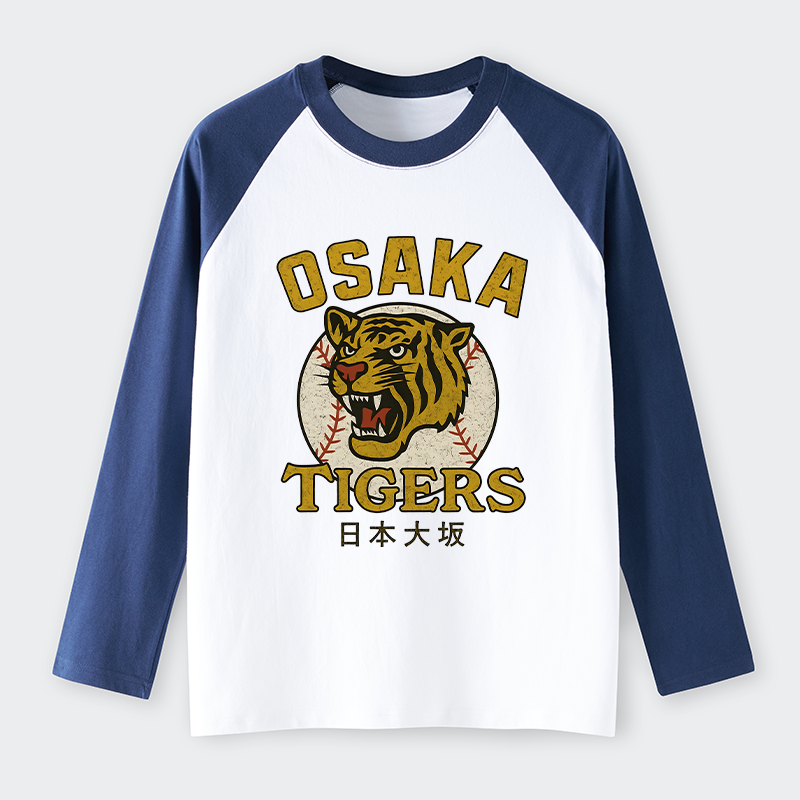 Tokyo-Tiger Funny Osaka Tigers Raglan Long Sleeve T-shirt