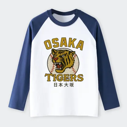 Tokyo-Tiger Funny Osaka Tigers Raglan Long Sleeve T-shirt