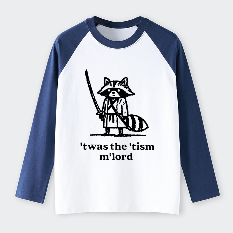 Tokyo-Tiger Focused Samurai Raccoon   Raglan Long Sleeve T-shirt