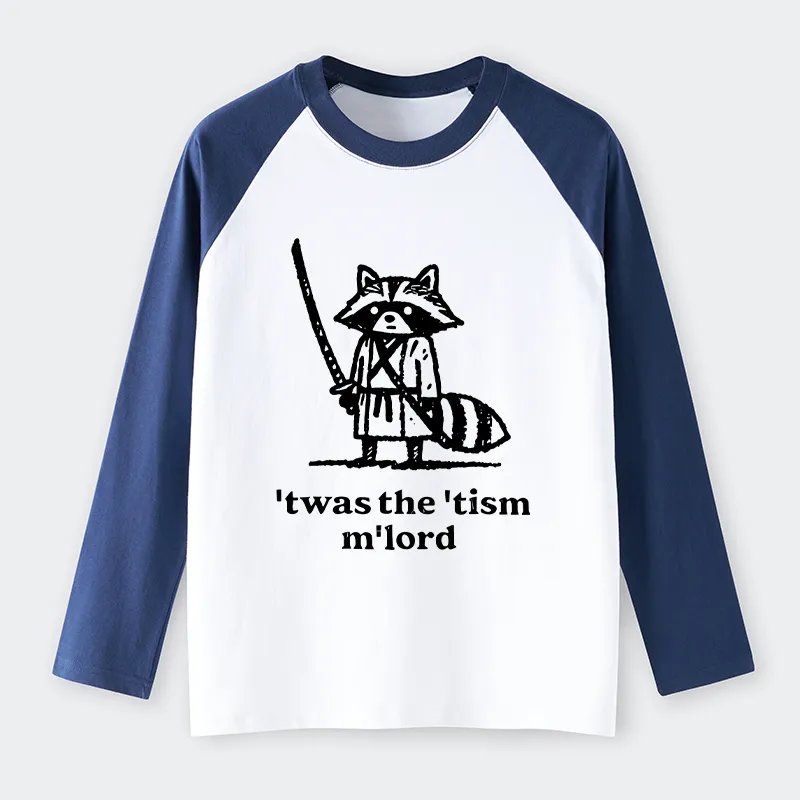 Tokyo-Tiger Focused Samurai Raccoon   Raglan Long Sleeve T-shirt
