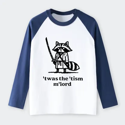 Tokyo-Tiger Focused Samurai Raccoon   Raglan Long Sleeve T-shirt