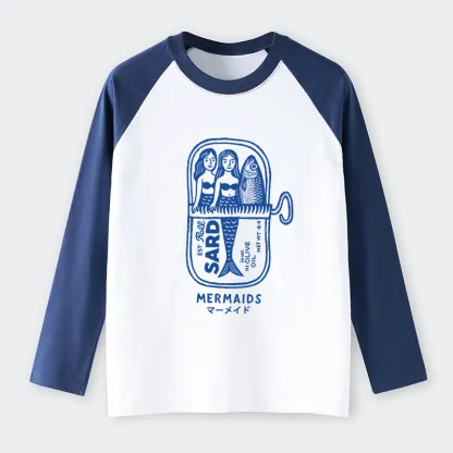 Tokyo-Tiger Mermaid Can Raglan Long Sleeve T-shirt