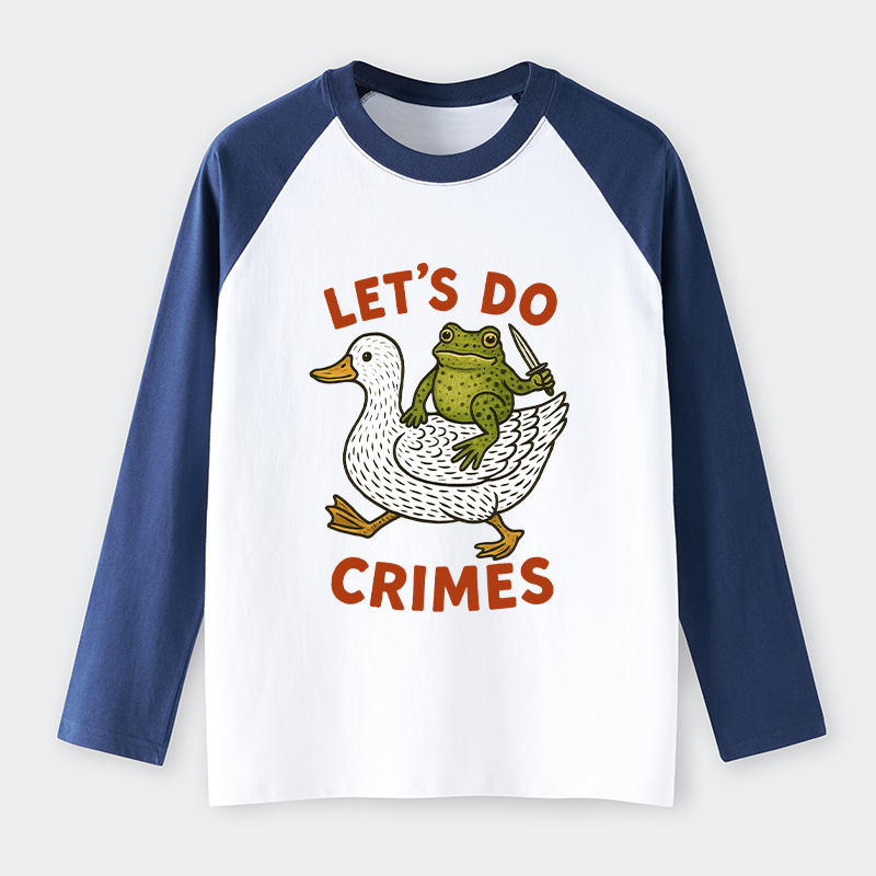 Tokyo-Tiger Frog Ready To Commit Crime Raglan Long Sleeve T-shirt
