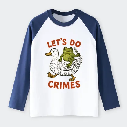 Tokyo-Tiger Frog Ready To Commit Crime Raglan Long Sleeve T-shirt