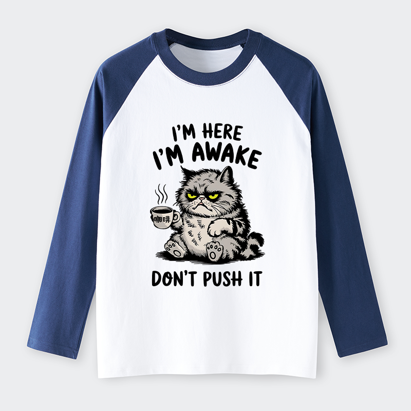 Tokyo-Tiger Tired Cat Raglan Long Sleeve T-shirt