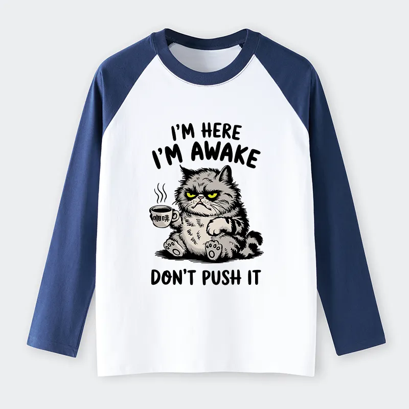 Tokyo-Tiger Tired Cat Raglan Long Sleeve T-shirt