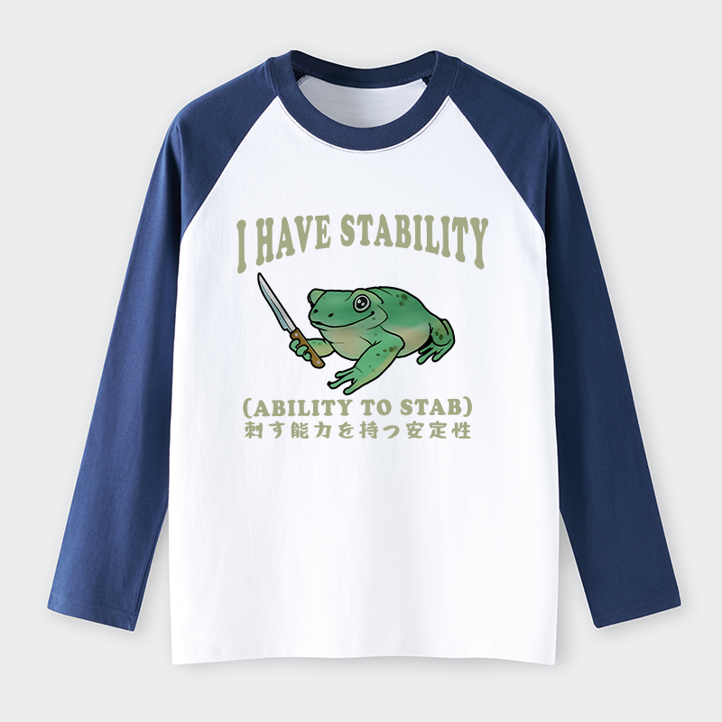 Tokyo-Tiger Mentally Stable Assassin Frog Raglan Long Sleeve T-shirt