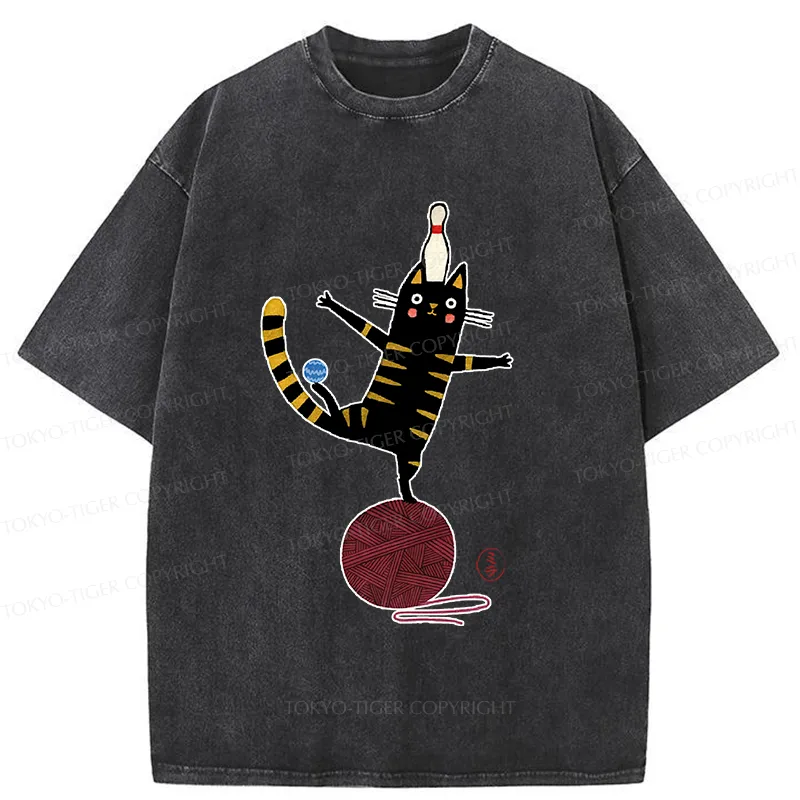Tokyo-Tiger Acrobatic Kitten Washed T-Shirt