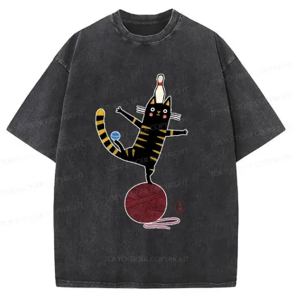Tokyo-Tiger Acrobatic Kitten Washed T-Shirt
