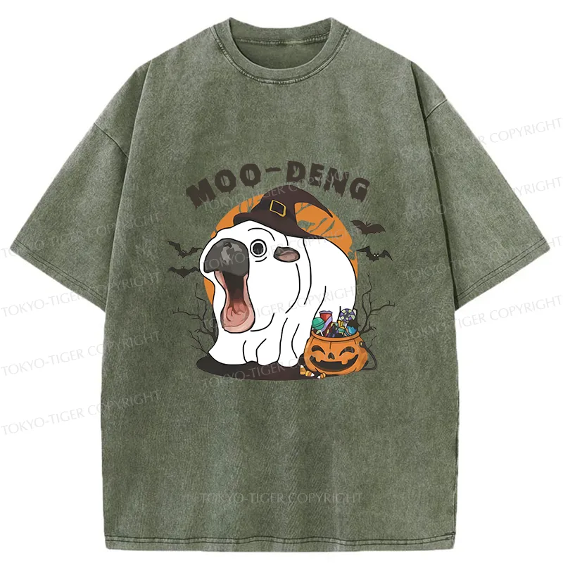 Tokyo-Tiger Halloween Moo Deng Washed T-Shirt