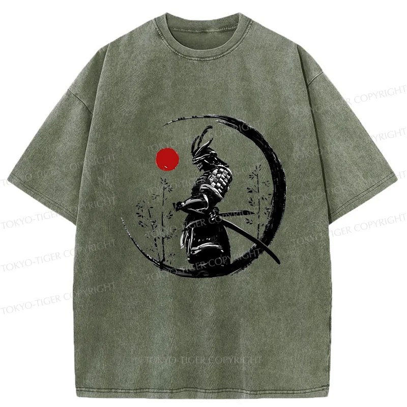 Tokyo-Tiger Bamboo Forest Samurai Washed T-Shirt